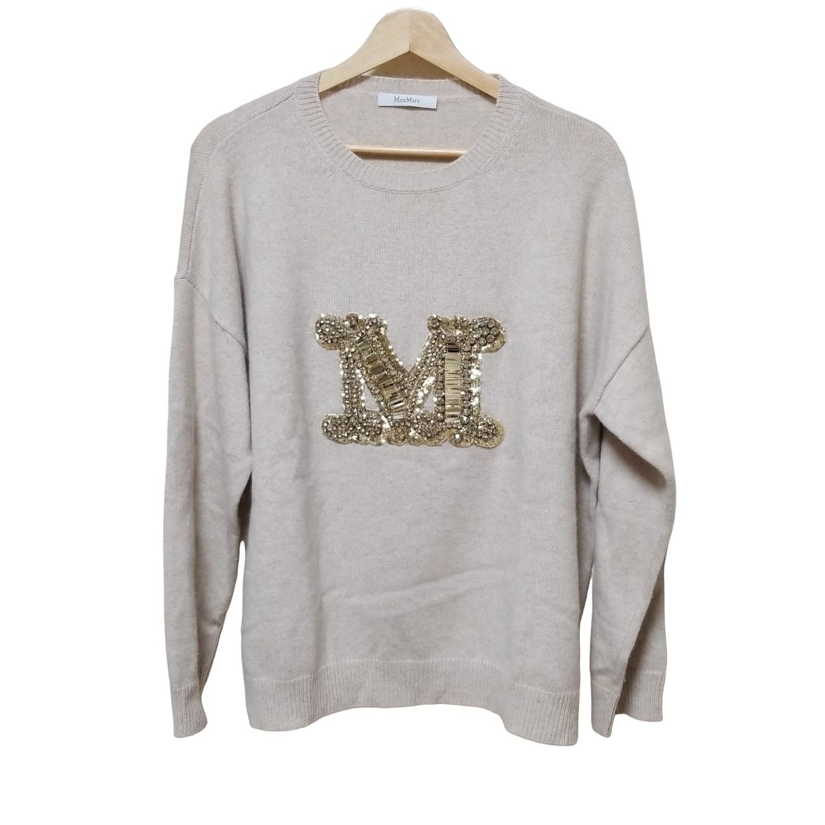 マックスマーラ　セーター　ベージュ　Lサイズ Max Mara(マックスマーラ) 長袖セーター サイズL レディース美品