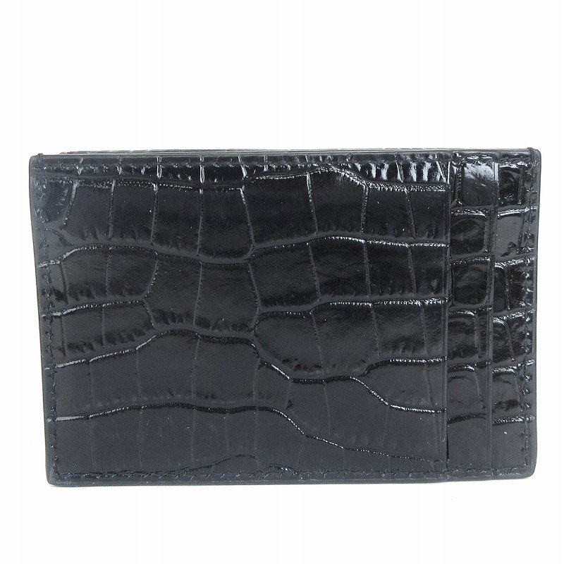 SAINT LAURENT ブラック ケース　クロコ型押し サンローラン クロコ型押しフラグメントケース ブラック サンローラン