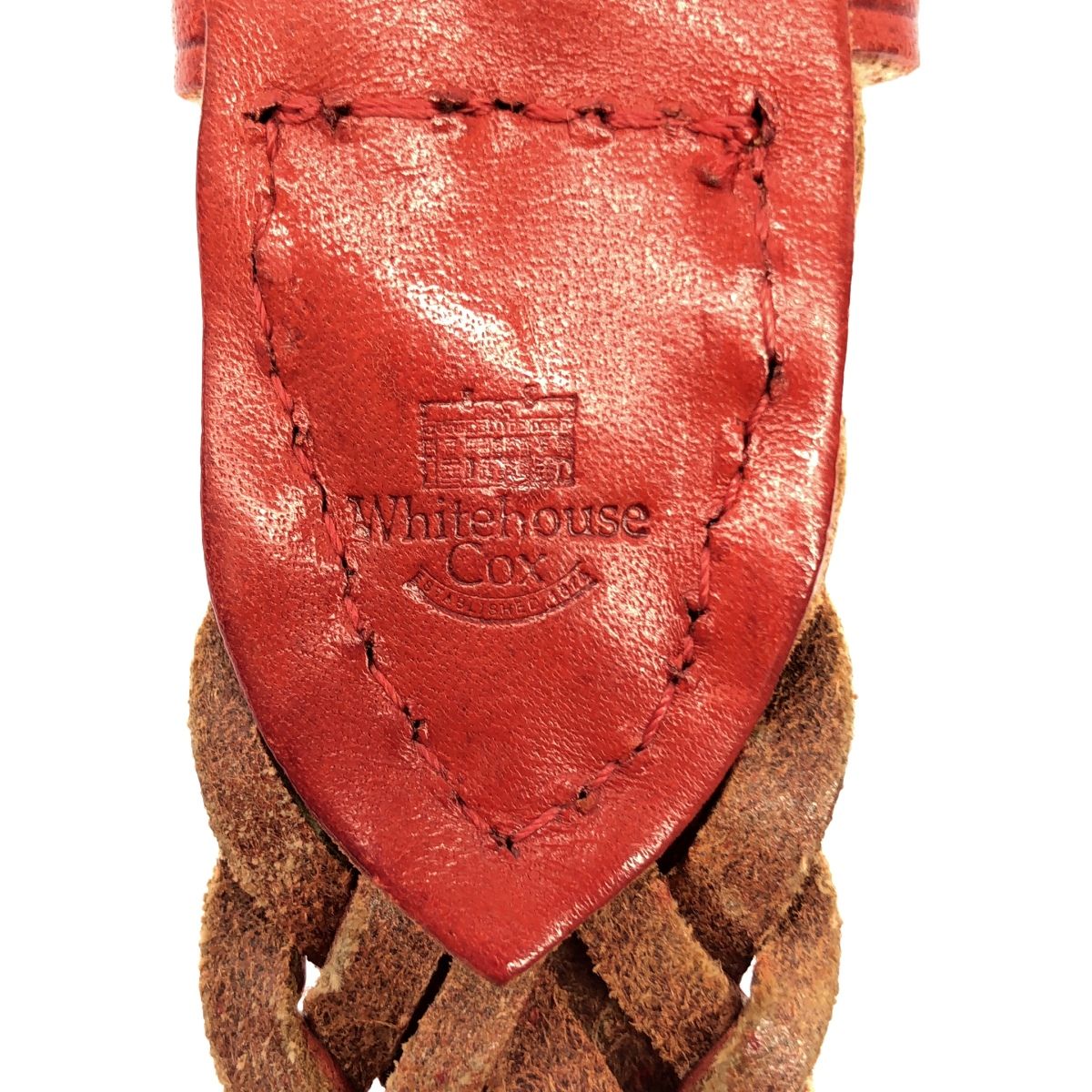 【美品】ホワイトハウスコックス　レザー メッシュベルト 【サイズ36/90】 Whitehouse Cox ホワイトハウスコックス レザーメッシュベルト レッド