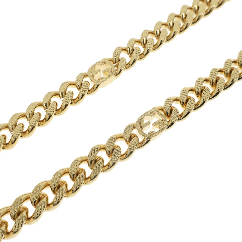 美品 アディダス グッチ ネックレス ゴールド トレフォイル チェーン GUCCI - 美品 グッチ アディダス ネックレス ゴールド トレフォイル