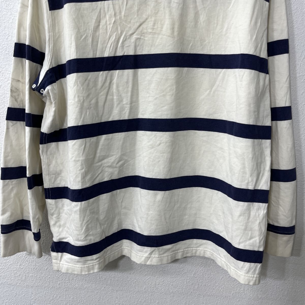 Polo Ralph Lauren ラガーシャツ L ネイビー/ホワイト　裏起毛 Polo Ralph Lauren ラガーシャツ L ネイビー/ホワイト 裏起毛