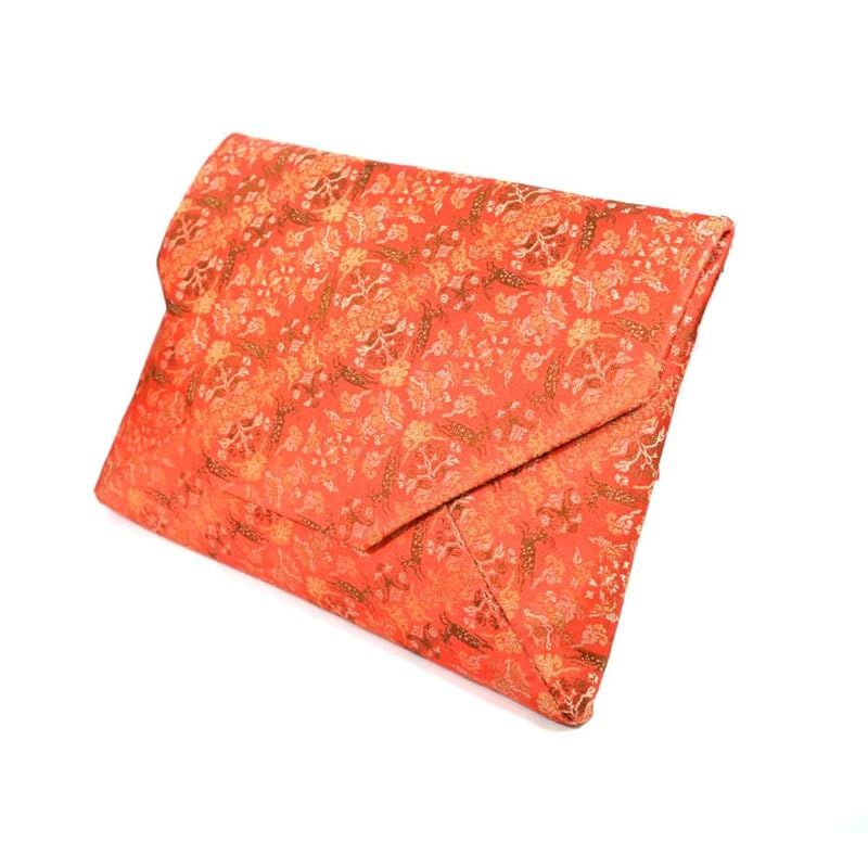 岡田園 茶道具 数寄屋袋 すきやぶくろ 茶道 和装バッグ 正絹 女性用 山羊花卉文錦 名物裂 背面ファスナー付き