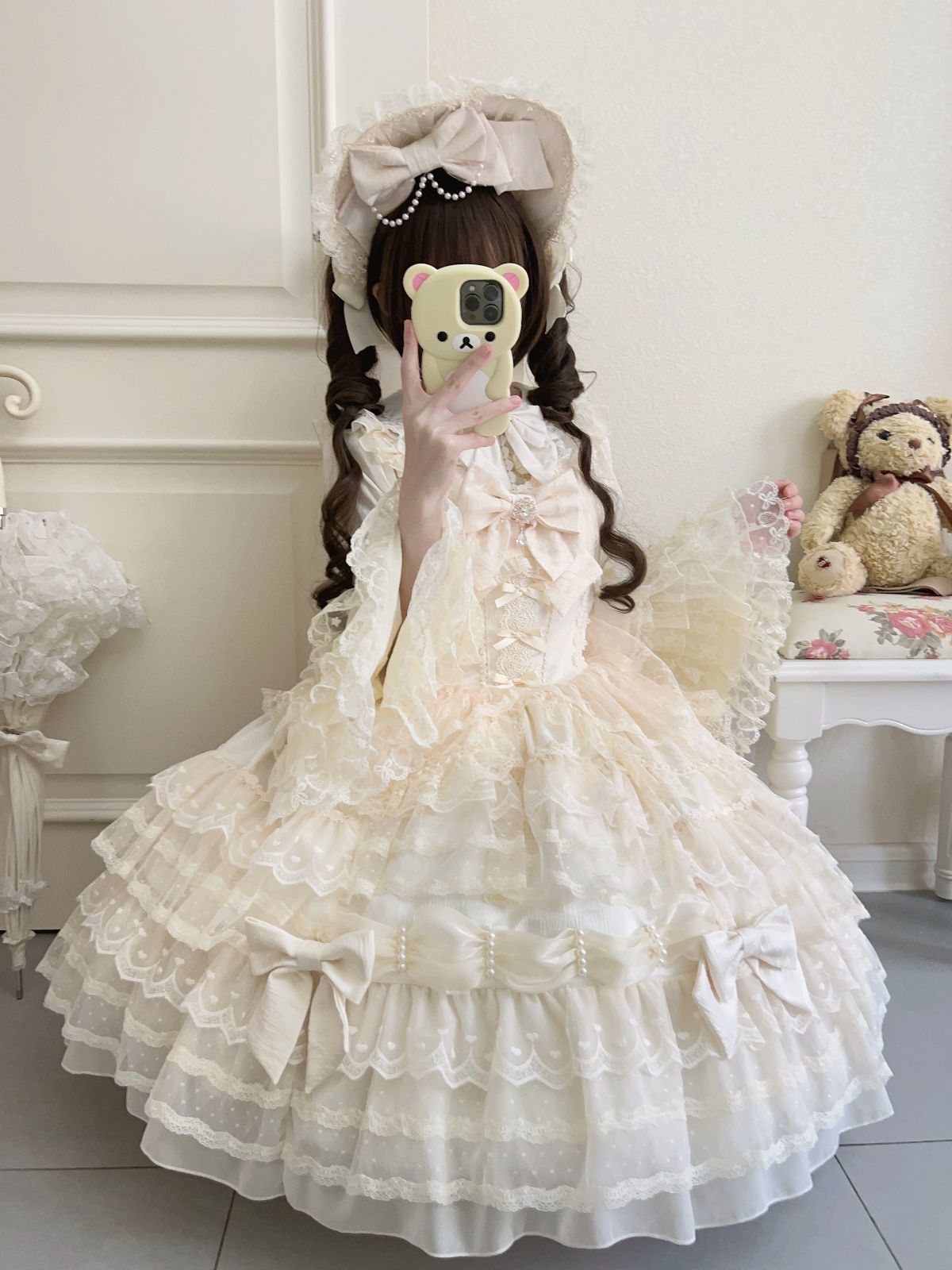 ロリータ ワンピース ジャンパースカート ロリィタ 花模様