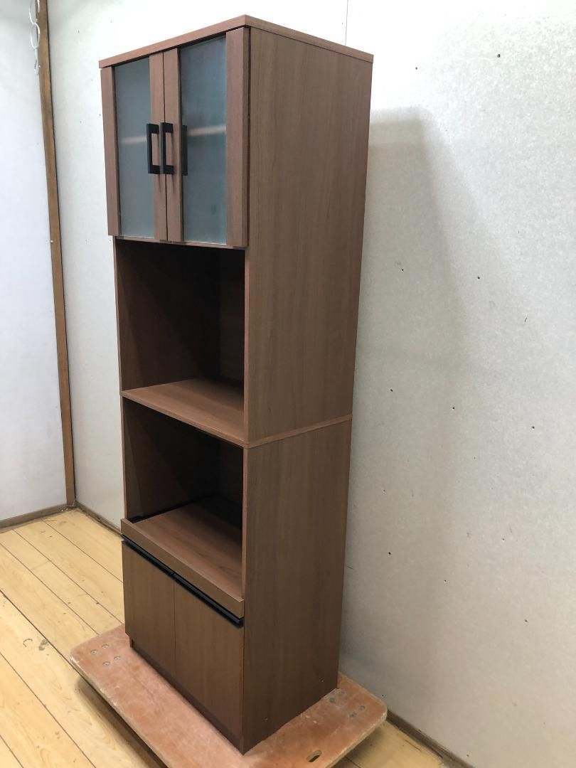 ニトリ レンジ台 フォルムN RE1860 MBR 木目調ブラウン 食器棚 キッチン収納 スライド棚付き 炊飯器やレンジ収納に便利 88279-1-001 NEXPOTALLINN_EU