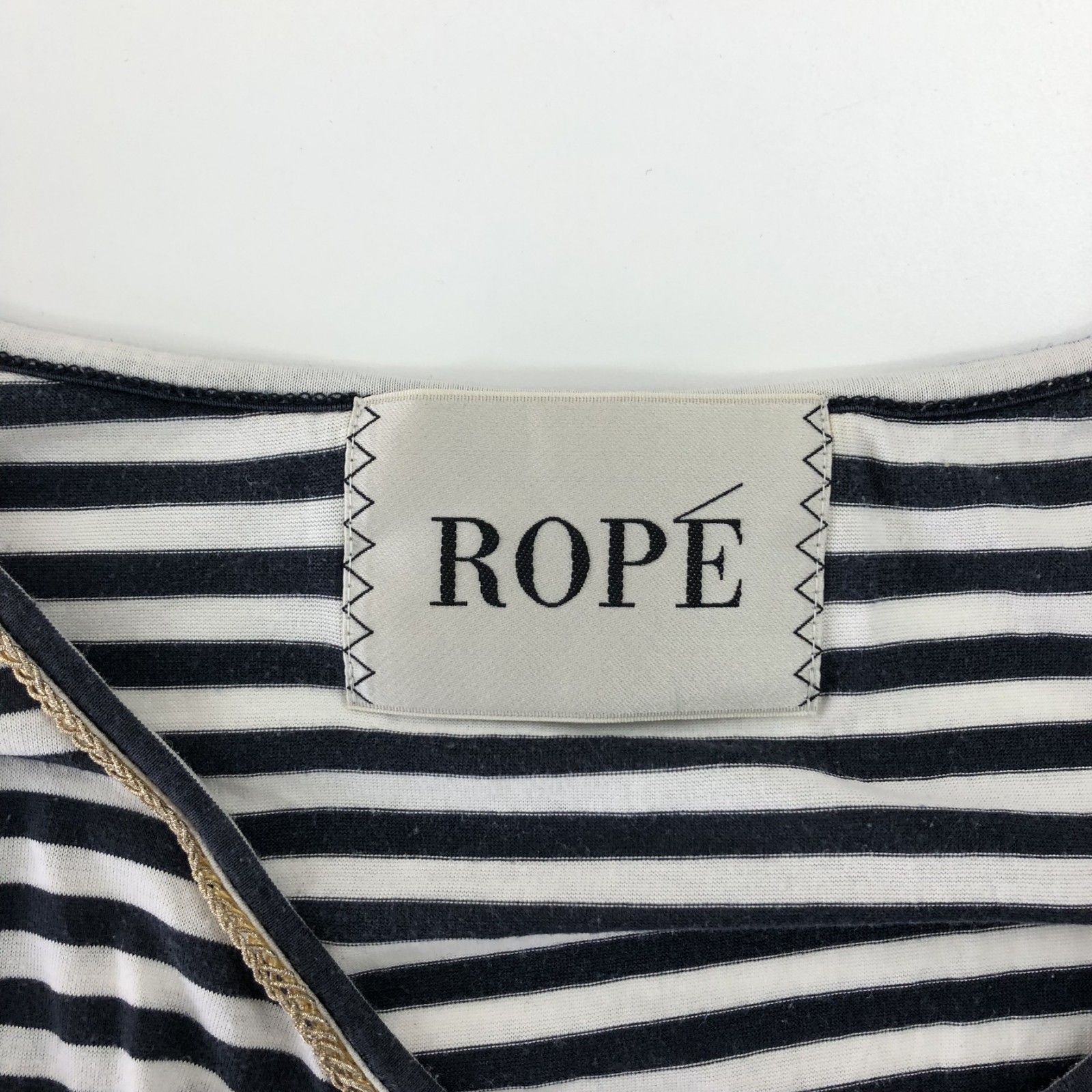 ROPE`】ロペ トップス 七分袖トップス ボーダー 青系 - メルカリ 