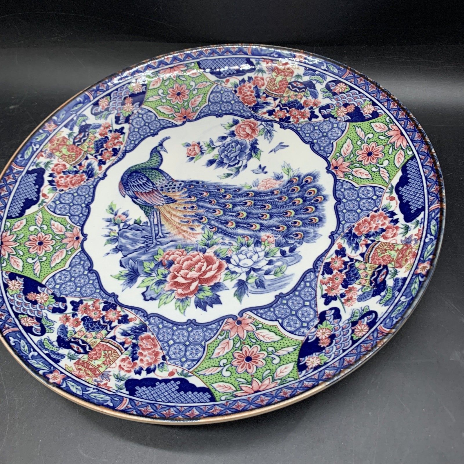 K316 古伊万里 伊万里孔雀 伊万里焼 孔雀 大皿 華元窯 飾り皿 和