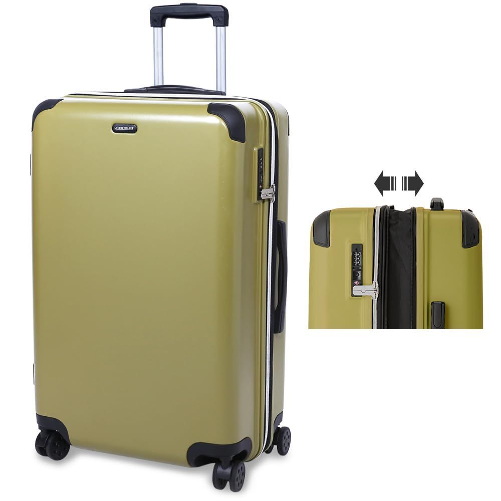 新着商品レジェンドウォーカーLEGEND WALKER スーツケース キャリーケース Lサイズ 容量拡張機能付きで旅先で荷物が増えても対応 タイプ 耐衝撃 グリーン 5515-70