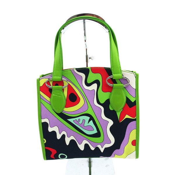 EMILIO PUCCI レザーバッグ　マルチカラー エミリオプッチ EMILIO PUCCI エミリオプッチ 二つ折り ホック式長財布 パテント
