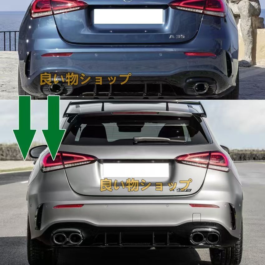 ベンツ W177 C118 A35 CLA35 AMGタイプ改装用A45 CLA45 車種 ステンレス製チタンブラック マフラーカッター 左右セット FFCRYSTALESIA_COM