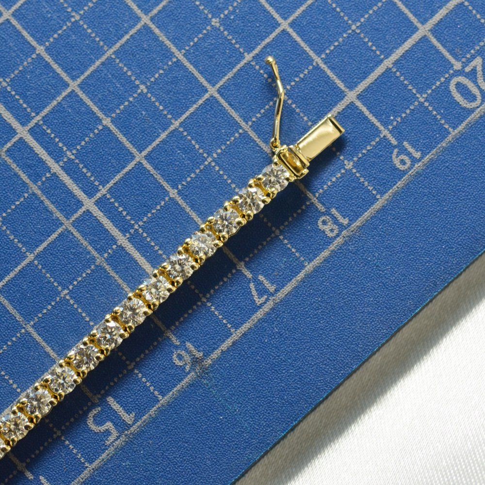 テニスブレスレット メンズ 18金 ダイヤモンド 5カラット K18 メンズ