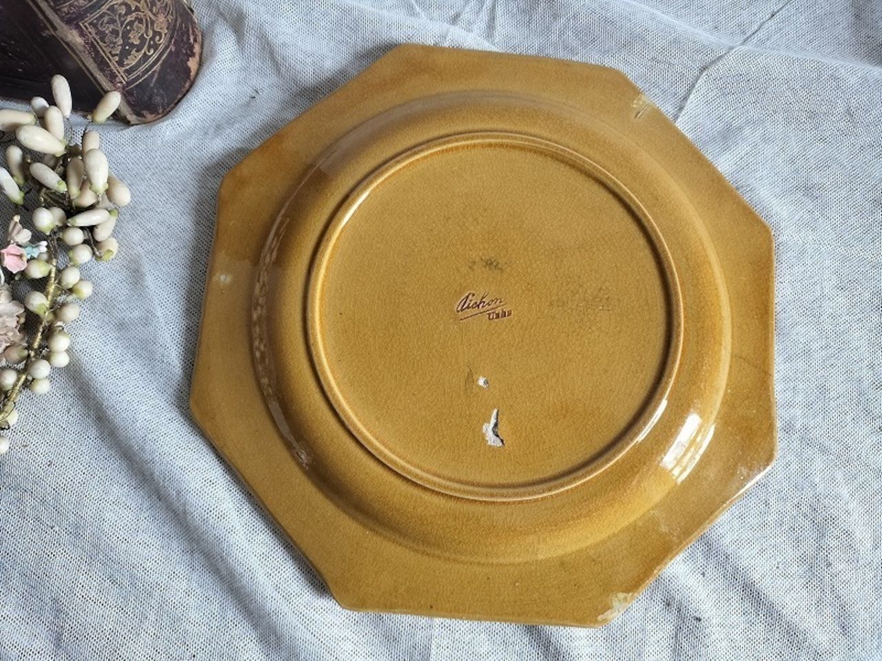 フランス アンティーク ピション オクトゴナル 陶器 皿 - メルカリ