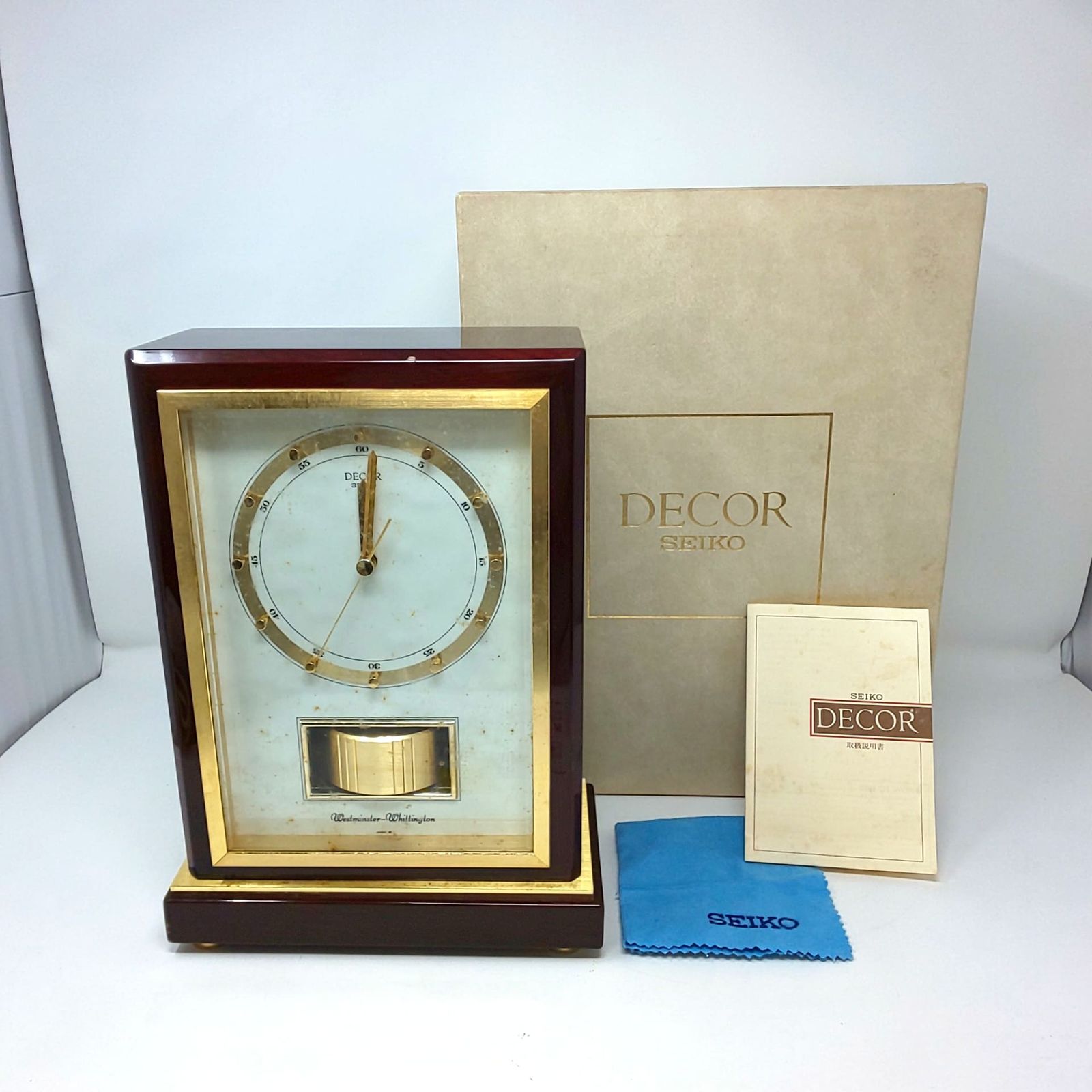 384 SEIKO DECOR Westminster Whittington 置時計 セイコー デコール 音楽動作確認済み ウェストミンスター 時計 箱あり
