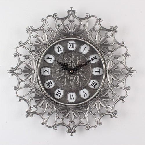 掛け時計 王冠-鑄物 壁掛け 無音 ショップ 銀 インテリア プレゼント