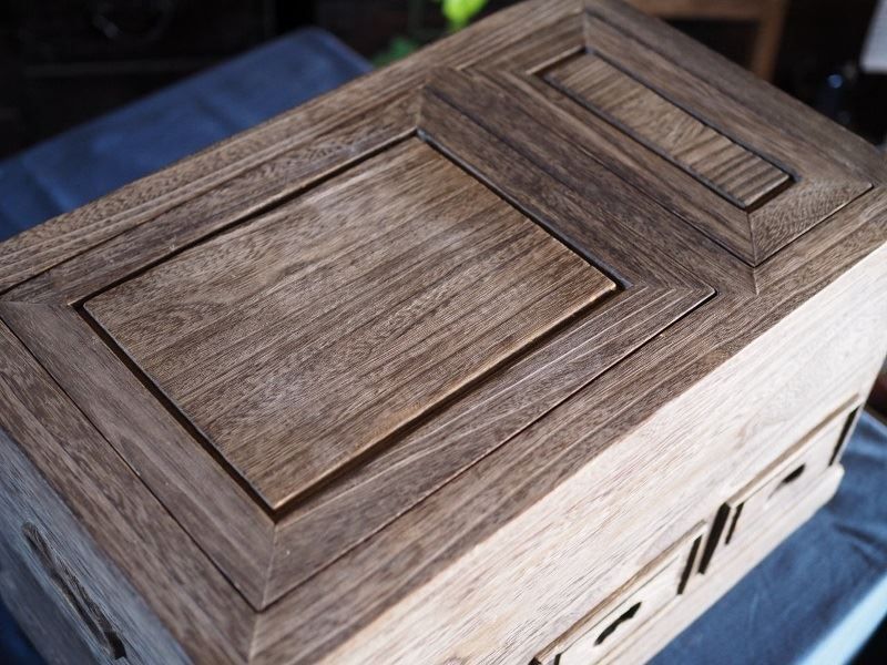 ドラマティックな 総桐造り小型火鉢ローテーブル 昭和後期 古録展 品番K2290 【激安大特価！】