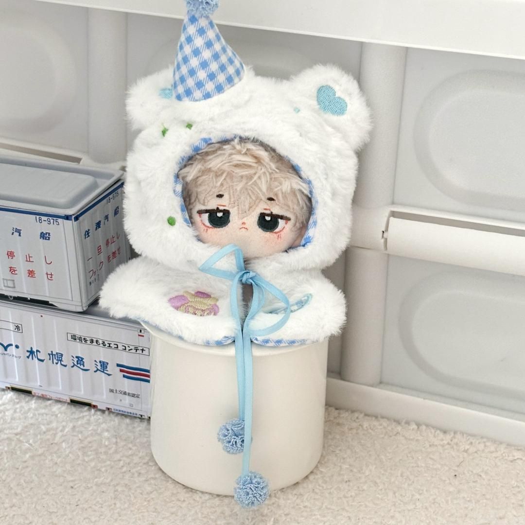 10cm ぬいぐるみ服 着せ替え マント ケープ ふわふわ 青 ぬい活 10cm ぬいぐるみ服 着せ替え マント ケープ ふわふわ 青 ぬい活