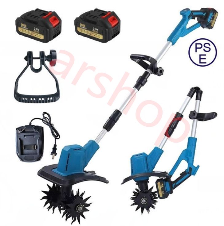 ☆新品未使用☆充電式電動耕運機 バッテリー2個付 家庭菜園など