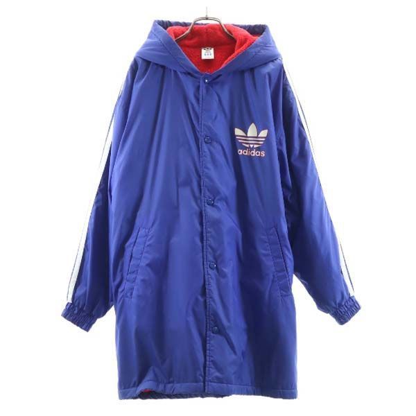 アディダス 80s 90s デサント製 ベンチコート M ブルー adidas