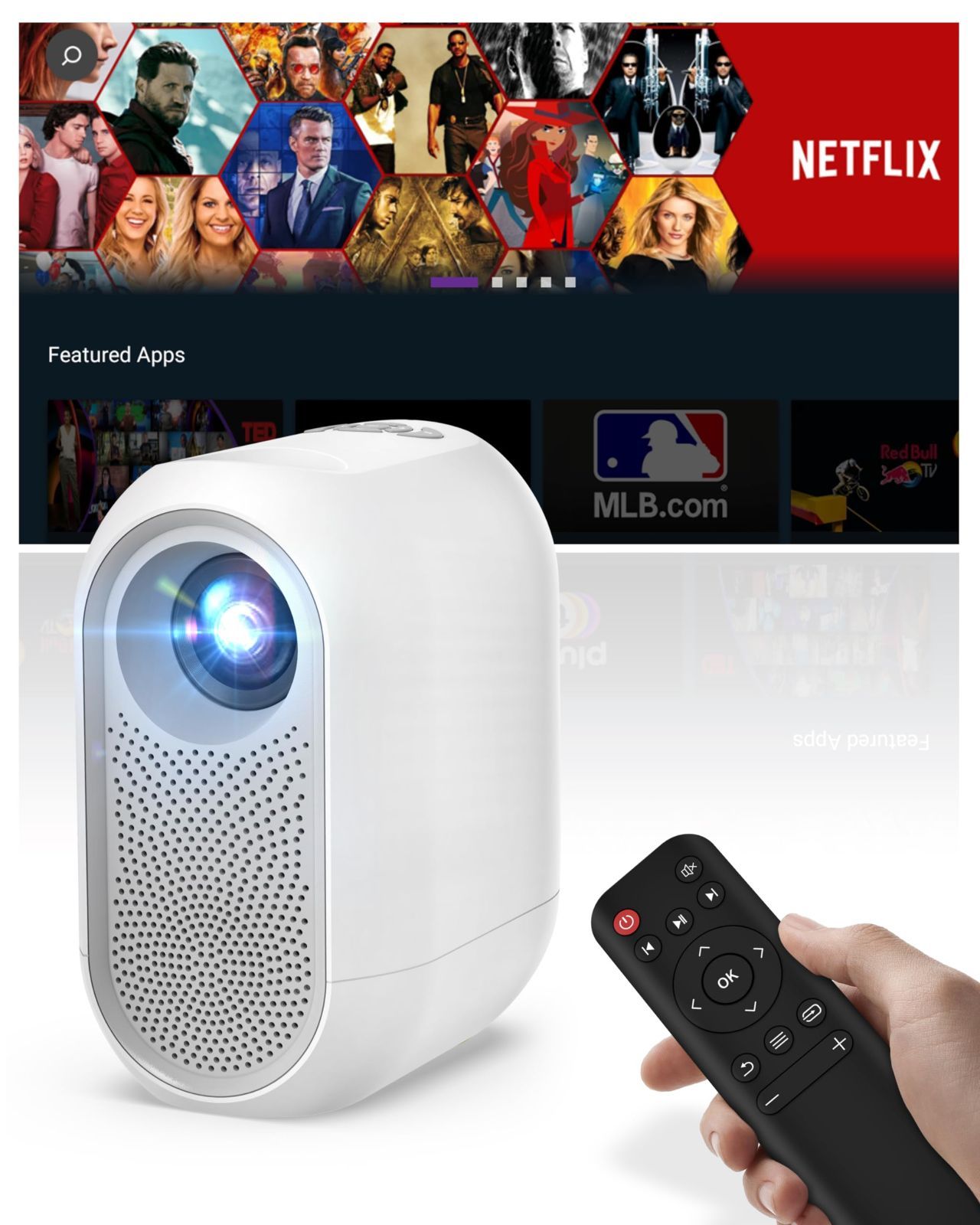 ETOE プロジェクター小型 Android TV 11.0 Netflix搭載 - プロジェクター