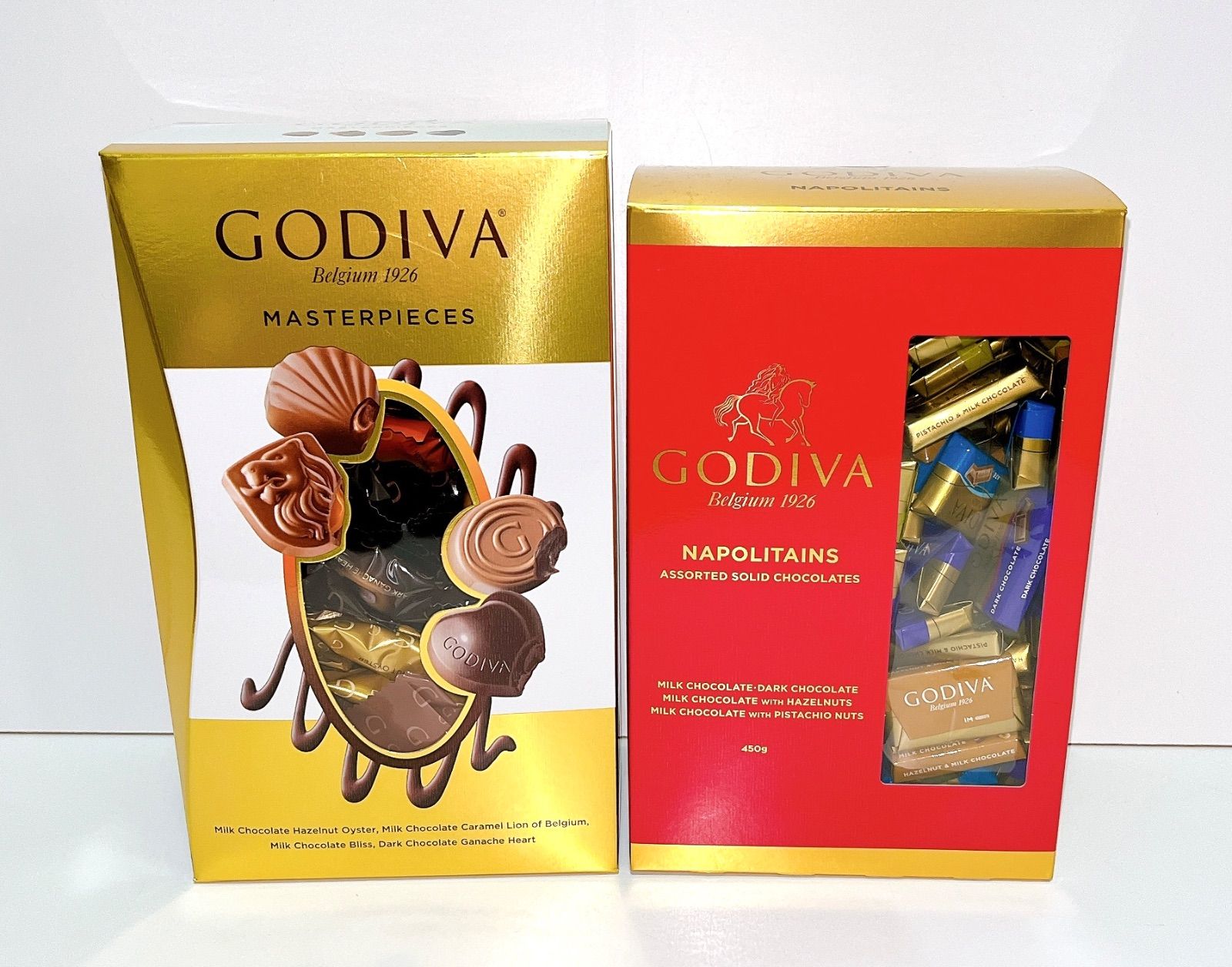 GODIVA ゴディバ マスターピース アソートボックス 360g（44〜45粒）& ナポリタン 450g クール便発送 コストコ チョコレート -  メルカリ