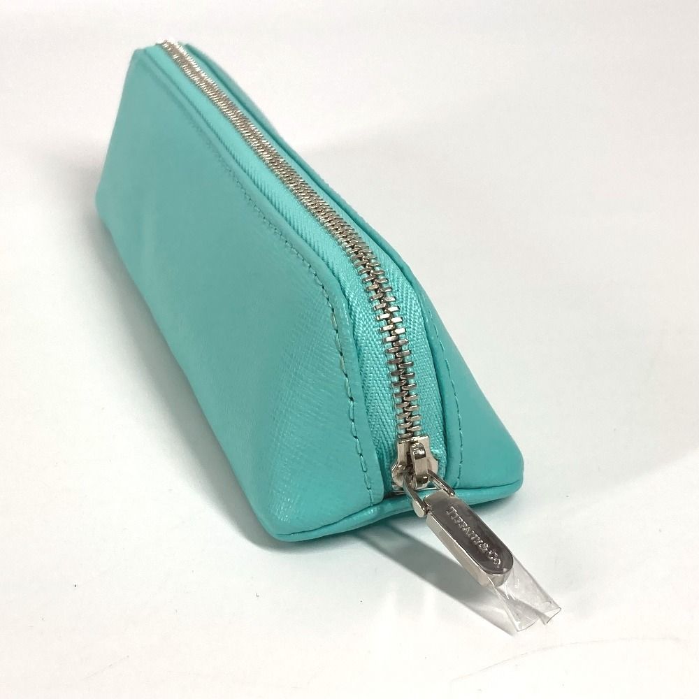 TIFFANY&Co. ティファニー ペンケース ロゴ レザー ブルー