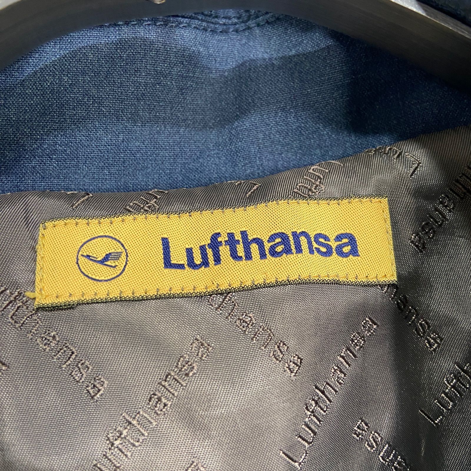 ナノユニバース Lufthansa航空コラボ　 ダークブルー ネイビーコート ひろ様 希少 ルフトハンザx ナノユニバース トレンチコート