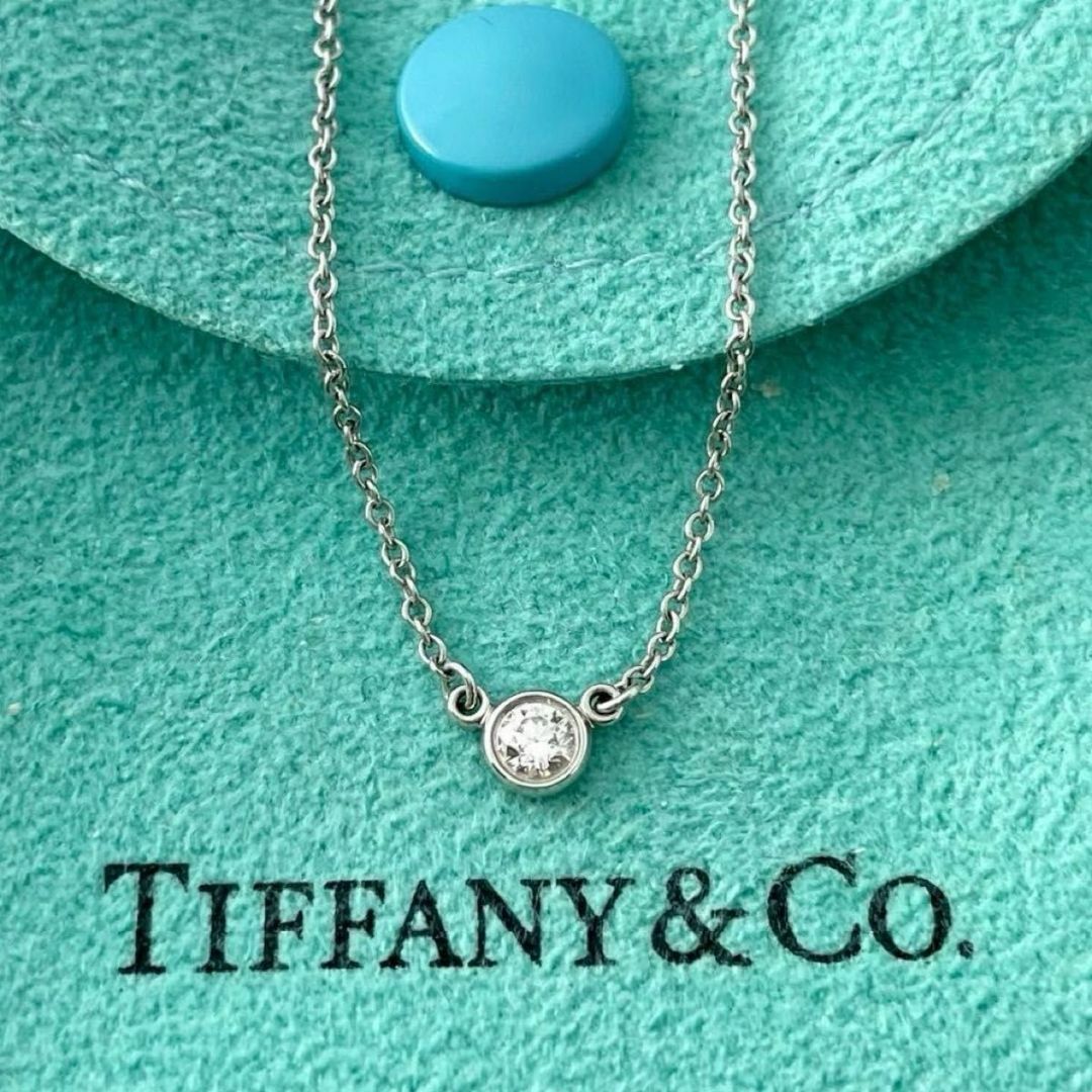 ティファニー 3.8mm ダイヤ プラチナ バイザヤード ネックレス PH1fe