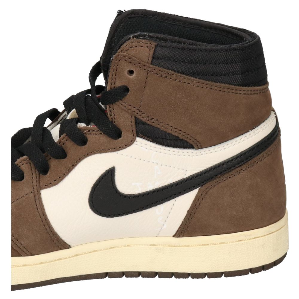 NIKE ナイキ ×TRAVIS SCOTT AIR JORDAN 1 HIGH OG TS SP×トラヴィススコットエアジョーダン1ハイカットスニーカー CD4487-100 ブラウン US9/27cm