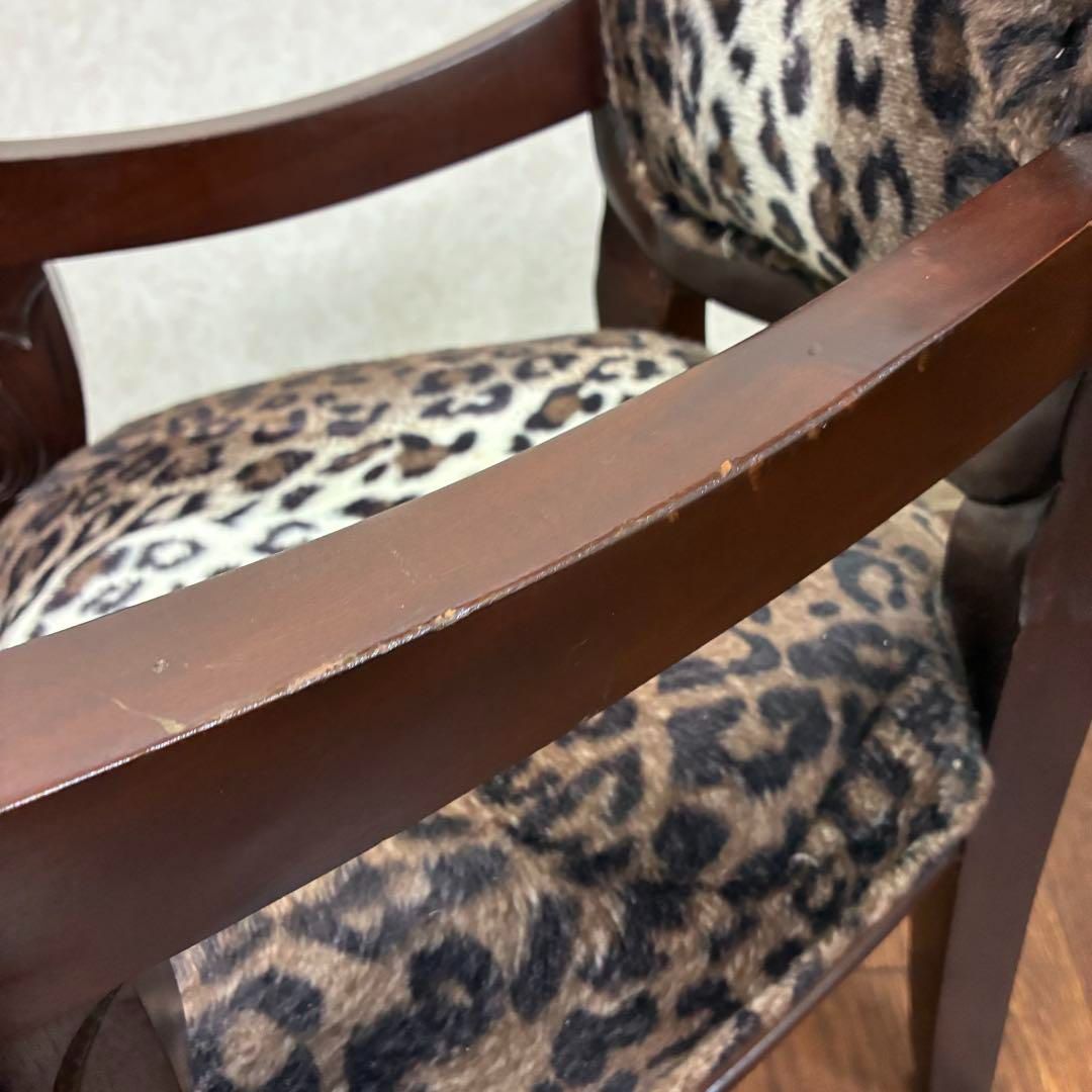 レオパード アンティーク調 チェア 子供用 ヒョウ柄 アニマル柄 椅子