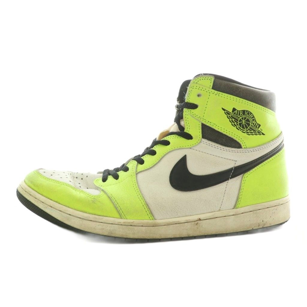 ナイキ NIKE エアジョーダン1 ハイ OG ボルト ヴィジョネア Air Jordan 1 High OG Volt Visionaire スニーカー レザー ハイカット US12 30cm 黄色 イエロー 白 ホワイト 555088-702