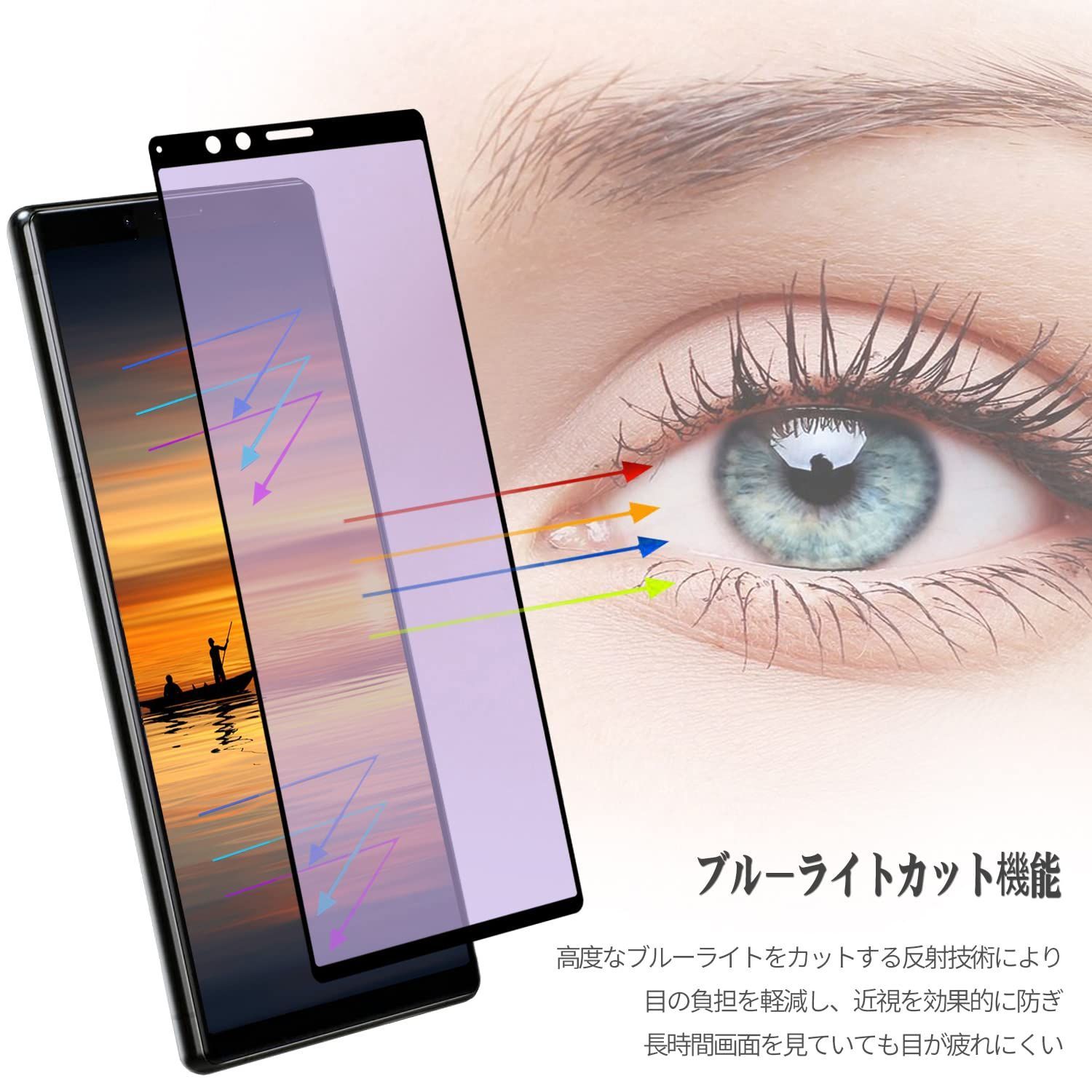 Xperia 1/Xperia 1 Professional Edition SO-03L SOV40 ガラスフィルム ブルーライ -  携帯電話、スマートフォン