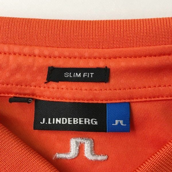 J.LINDEBERG ジェイリンドバーグ 半袖ポロシャツ 総柄 オレンジ系 M