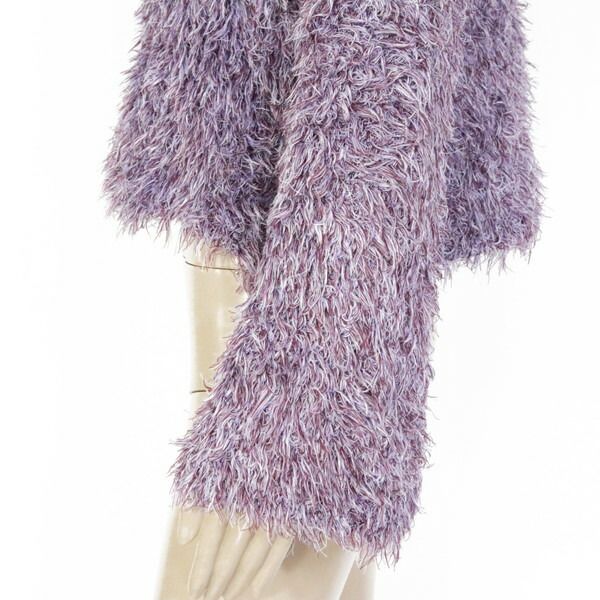 80%OFF エリザベッタフランキ ELISABETTA FRANCHI ニット 40 EKN741 Mサイズ パープル レディース シャギーニット 長袖 ハイネック イタリア製 NICORILABO_COM