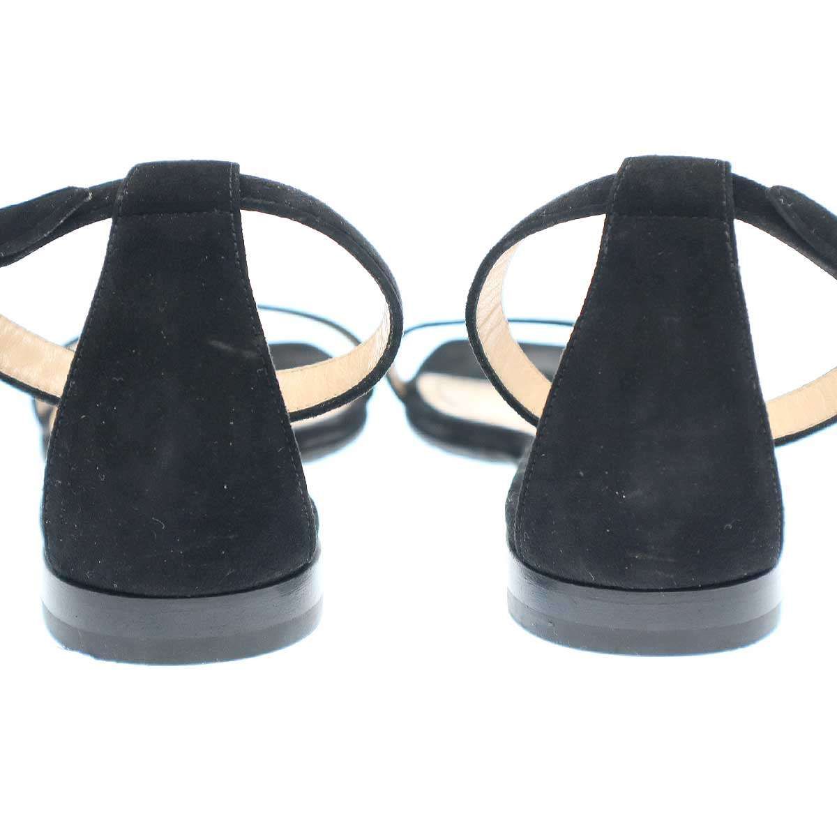 MANOLO BLAHNIK マノロブラニク フラットレザーサンダル ブラック 36