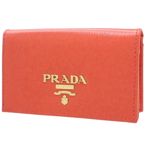 【美品】 PRADA カードケース 名刺入れ サフィアーノ 赤 1MC122 PRADA(プラダ) カードケース カードケース ロゴ 名刺入れ