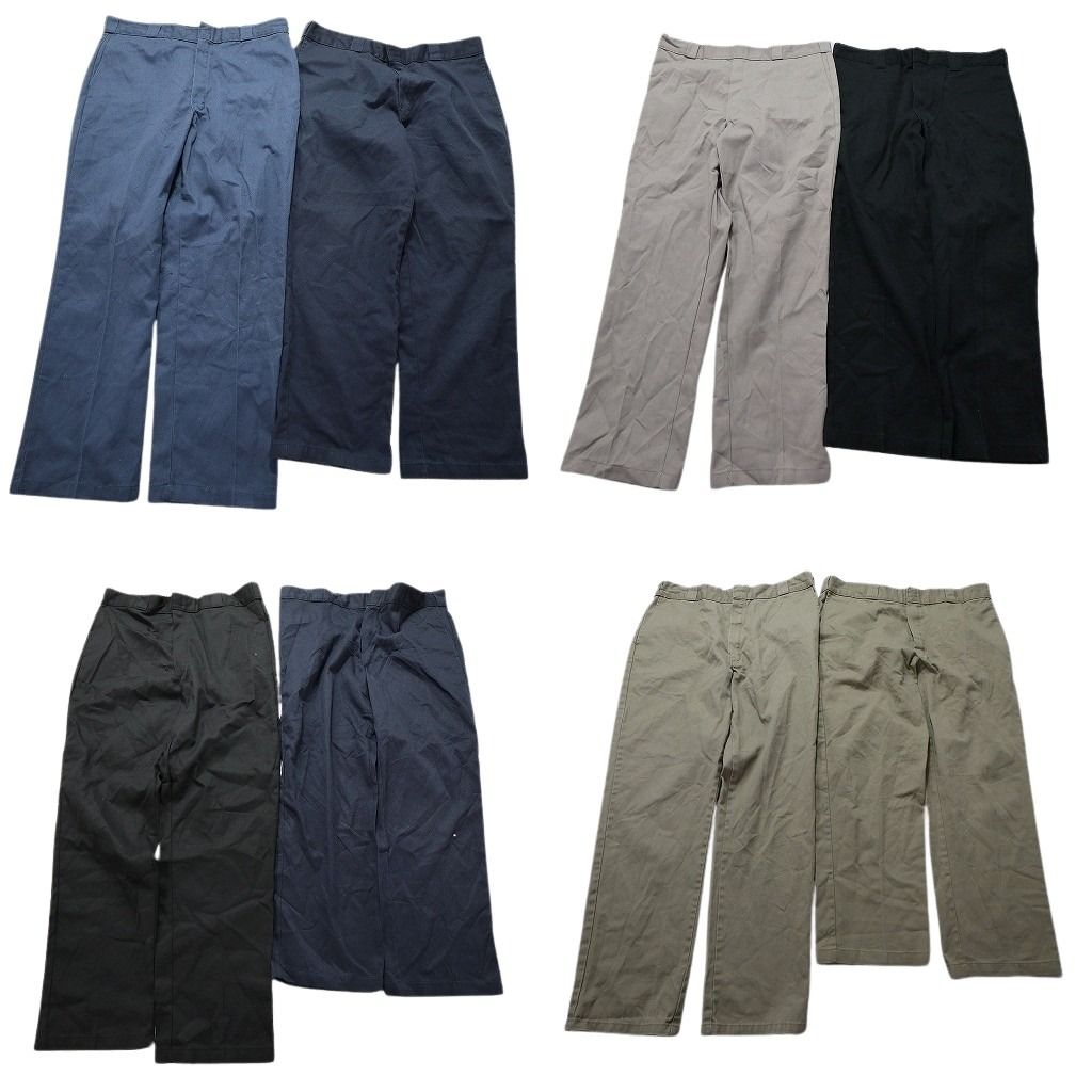 古着卸 まとめ売り ディッキーズ 874 ワーク パンツ 8枚セット (メンズ 38 ) ワーク系 ベージュ ブラック ネイビー ストレート MX1991