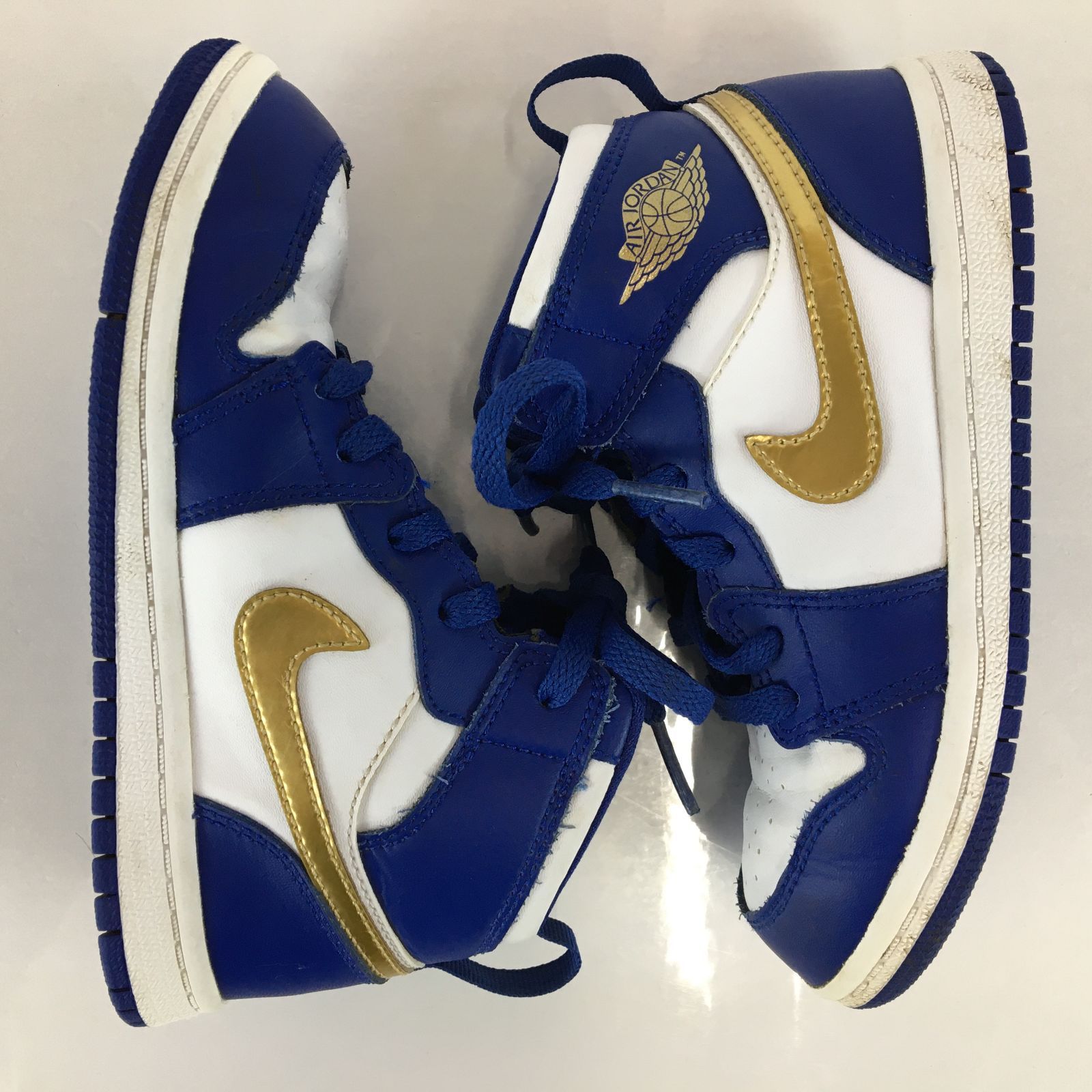 NIKE ナイキ ジョーダン1 キッズ ベビー Jordan 1 Retro High Blue/Gold 705304-406 Size 10C 16cm 00566hi◇138