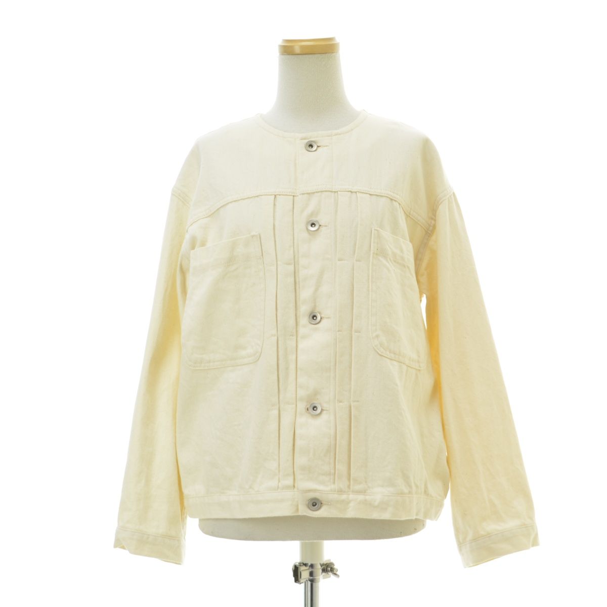 yuni   コットンデニム ノーカラー ブルゾン yuni｜cotton denim ノーカラー ブルゾン 1701BZ003251 デニム
