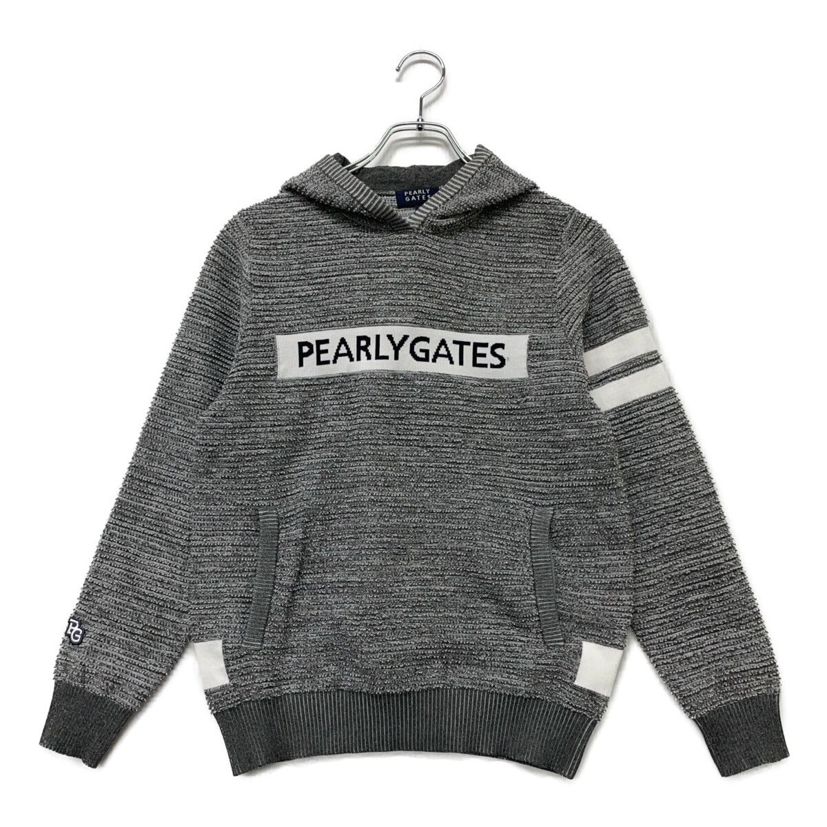 レディース パーリーゲイツ PEARLY GATES パーカー 0 S グレー ニット 凹凸編み