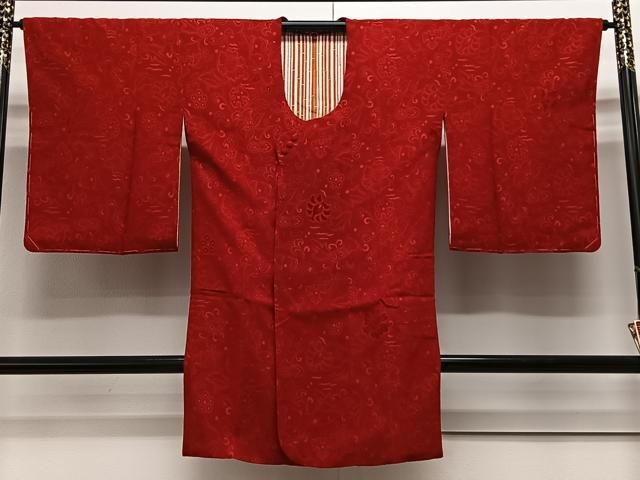 平和屋着物＃道中着 輪奈ビロード 草花文 ロング丈 正絹 逸品 CAAT5884id