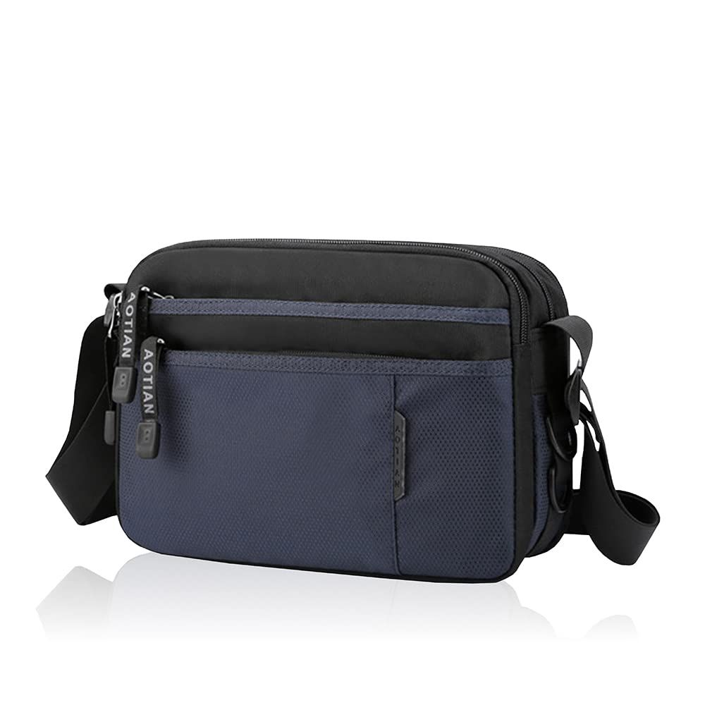 [RUDAN] ショルダーバッグ メンズ 斜めがけ 軽量 肩掛け ワンショルダー 小さめ ナイロン カバン (ブルーネイビー) [ブルーネイビー]