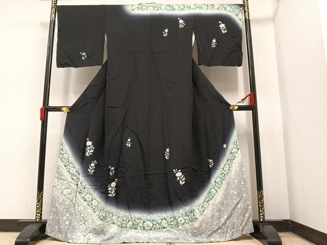 平和屋着物○訪問着 絞り 舞花文 暈し染め さが美扱い 正絹 逸品