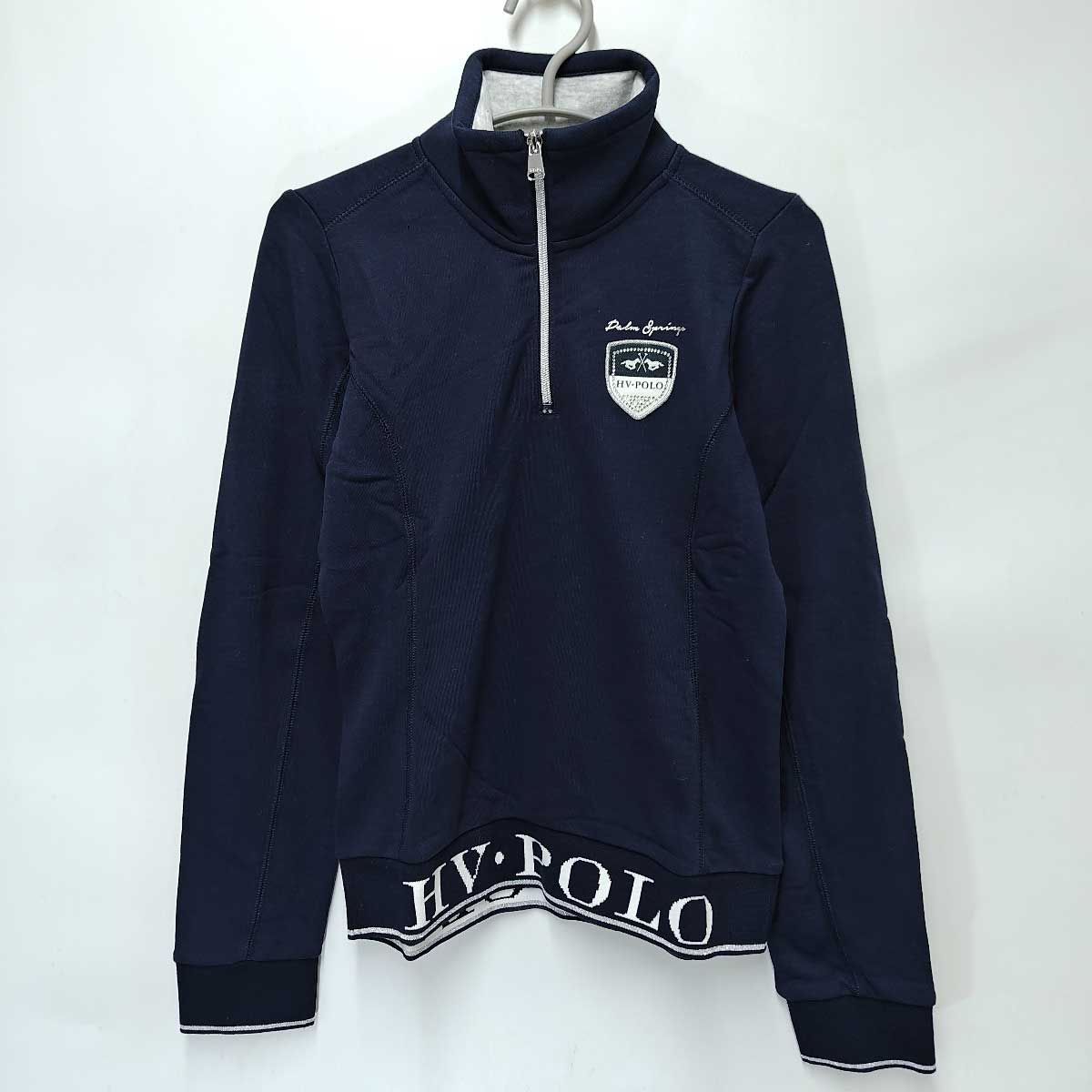 【未使用】HV POLO Crest ハーフジップ 長袖 スウェット ポロ S ネイビー レディース 乗馬 馬術