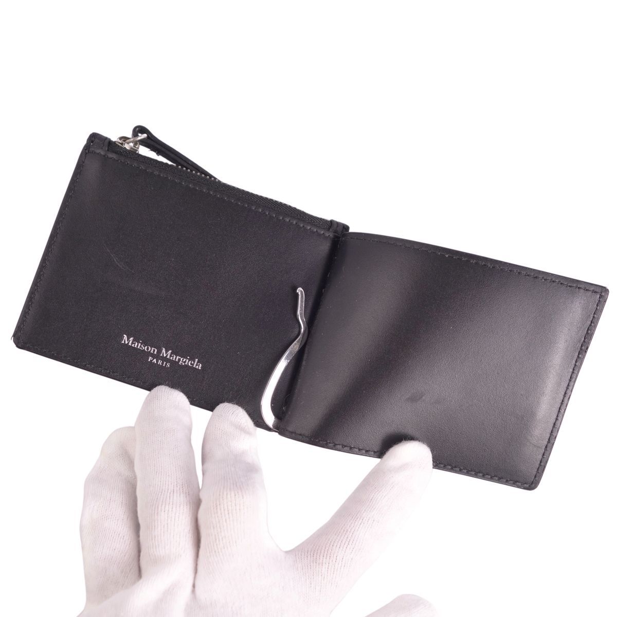 美品 Maison Margiela マルジェラ コンパクトウォレット 財布 その他メゾンマルジェラ コンパクトウォレット ブラック