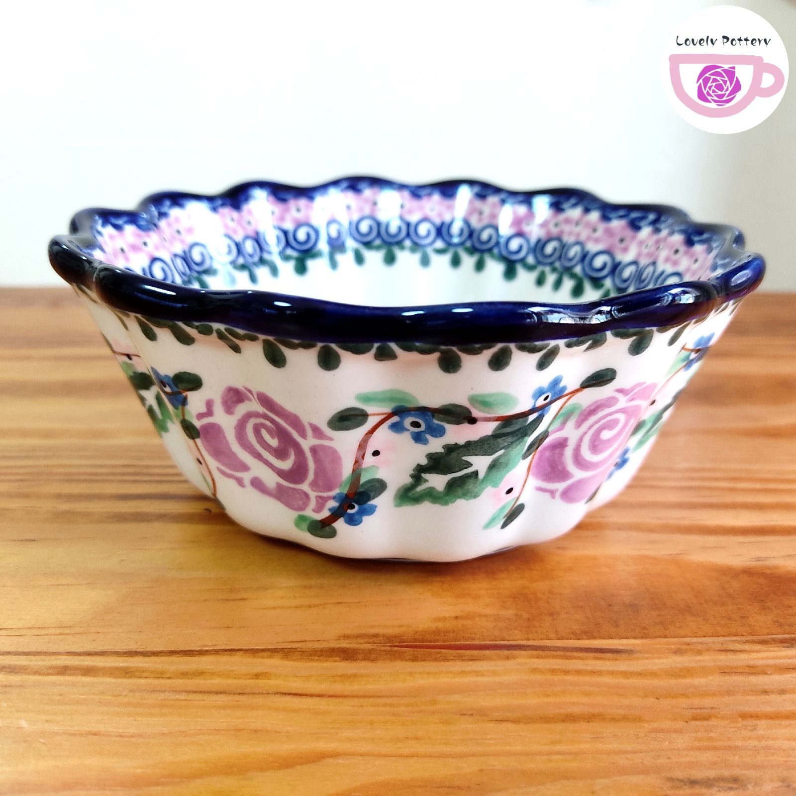 新品未使用　紫のバラ模様5点セット　ツェラミカミレナ　ポーランド食器　陶器製 新品未使用紫のバラ模様5点セットツェラミカミレナポーランド