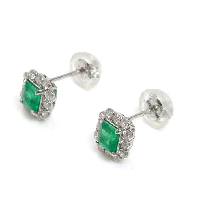 Pt900プラチナ エメラルド ピアス エメラルド0.25/0.23ct