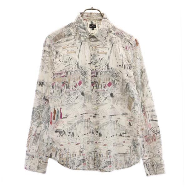 ピーエスポールスミス 日本製 総柄 長袖 シャツ S ホワイト系 PS Paul Smith メンズ 【中古】  【230915】 メール便可