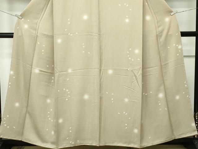 平和屋本店□極上 小紋 蛍暈し 舞花文 利休茶色地 鈴乃屋扱い 逸品 未