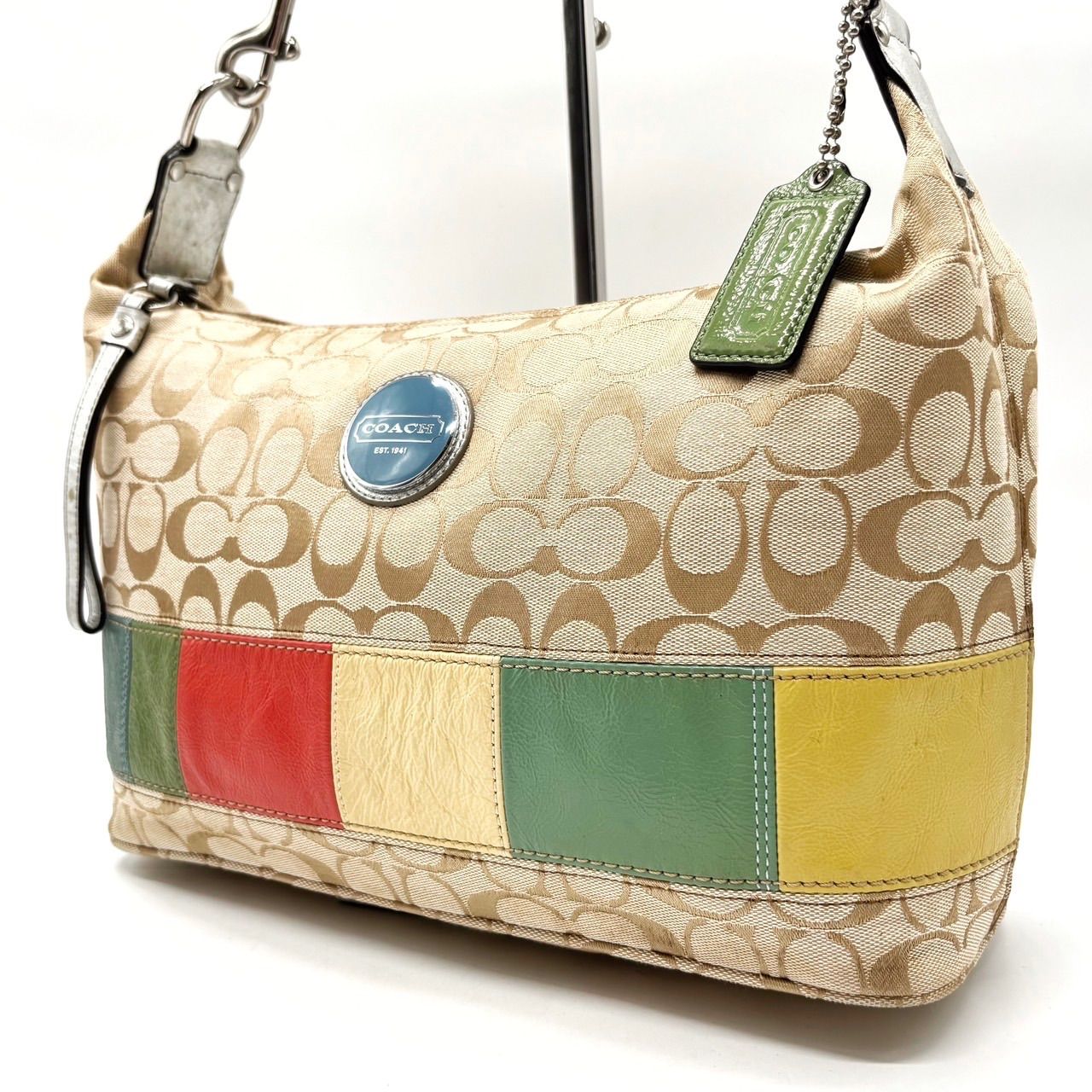 COACH コーチ パッチワーク トートバッグ シグネチャー マルチカラー