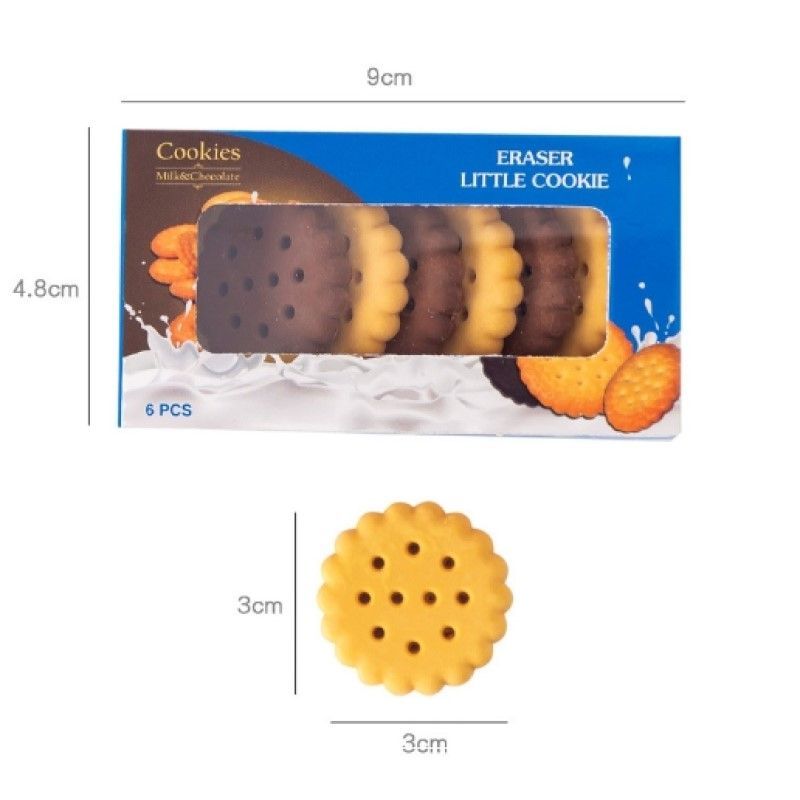 かわいい クッキー型 消しゴム 6枚 箱入り ビスケット お菓子 文房具