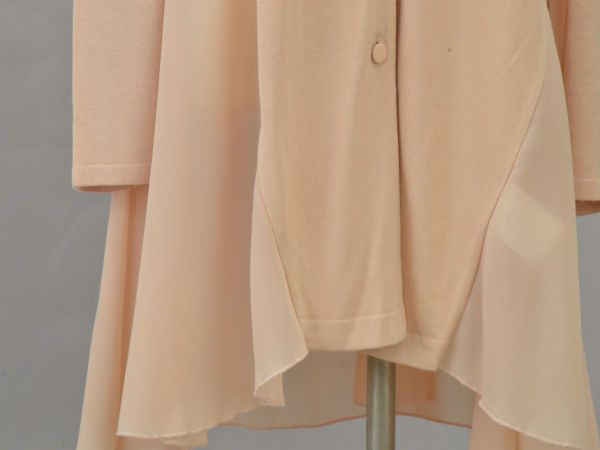 フォクシー NATURAL by FOXEY カーマイユ ロングニットカーディガン 切替 ピンクベージュ レディース F-L6334 フォクシー NATURAL by FOXEY カーマイユ ロングニットカーディガン